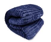 Cobertor Casal Canelado Azul Marinho Luster 1.80 x 2.00m - Corttex Toque Macio