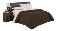 Cobertor Casal Dupla Face com Manta e Pele de Carneiro (Sherpa) 2,20m x 2,40m