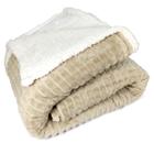 Cobertor Casal Dupla Face Sherpa Toque Lã de Ovelha Carneiro Manta Microfibra Corttex 1,80 x 2,20