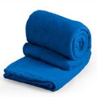 Cobertor Casal Padrão Soft Liso 1 Peça Azul Royal