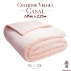 Cobertor Casal Velour Premium Manta Microfibra Rose