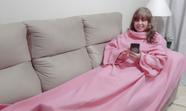 Cobertor com Mangas - Rosa Chiclete - 1,90m x 1,50m - Dryas