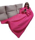 Cobertor com Mangas - Rosa Chiclete - 1,90m x 1,50m - Dryas