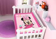Cobertor De Berço Bebê Raschel Plus Disney Minnie Rosa
