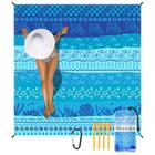 Cobertor de praia Airensky Sandproof 79x82cm Impermeável Blue Sea