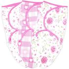 Cobertor de Swaddle do bebê, 3 Pack, Swaddles recém-nascidos 0-3 meses, Pequeno-Médio, Saco de dormir de Swaddling Infantil, Menina Cobertor Swaddle ajustável, Rosa