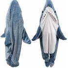 Cobertor de tubarão DDMY Shark Onesie Flannel tamanho M para 140-160 cm