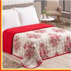 Cobertor Decorativo Casal Padrão Quatro Estações - Vermelho