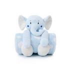 Cobertor E Bichinho De Pelúcia- Elefantinho Azul - Loani