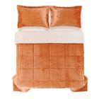 Cobertor Edredom Cobredom Sherpa Queen Dupla Face Pele de Carneiro Lã Soft Luxo 2,20m x 2,40m CARAMELO