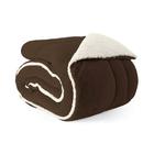 Cobertor Edredon Marrom Dupla Face Plush x Sherpa 220x240cm