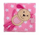 Cobertor estampado menina baby joy cachorro rosa para berço 100% algodão