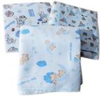 Cobertor Flanelado de Bebe Estampado 90x110cm Com Croche Quentinho Manta Infantil Gigante
