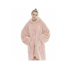 Cobertor Fleece Sherpa Oversize com Capuz Wokex - Rosa