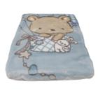 Cobertor Infantil Bebê Berço Le Petit Macio Não Alérgico Menino 80 x 1,10 Azul
