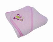 Cobertor Infantil Bordado C/ Capuz Rosa Estampa Sortida Niazitex