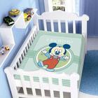 Cobertor Jolitex Infantil Berço Bebê Disney Mickey Feliz Verde