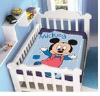 Cobertor Jolitex Infantil Raschel Plus Baby Disney Mickey Passinhos Marinho