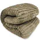 Cobertor King Luster Corttex 100% Microfibra - Manta Casal Listrado Toque Macio Fofinho 2,20 x 2,40
