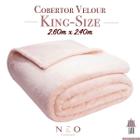 Cobertor King Size Velour Premium Manta Microfibra Rose