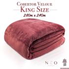 Cobertor King Size Velour Premium Manta Microfibra Vinho