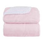 Cobertor Laço Bebê Sherpam Liso 90x110cm Rosa Claro