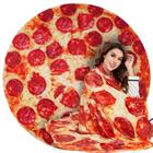 Cobertor Lhedon Pizza Adulto - Flanela Redonda 203cm