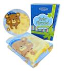 Cobertor Manta Baby Infantil Flannel Etruria Urso Lua Azul