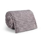 Cobertor Manta Casal Padrão Canelado Fleece Soft Macio 1,80m x 2,00m - Cinza escuro