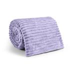 Cobertor Manta Casal Padrão Canelado Fleece Soft Macio 1,80m x 2,00m - Lilás