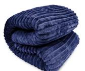 Cobertor Manta Queen Canelado 2.20 X 2.40 m Home Design Luster Azul Corttex