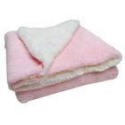 Cobertor Manta Soft Bebê Dupla Face Macio Sherpa Palha e Microfibra Rosa - Mais Que Baby