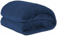 Cobertor Manta Solteiro Microfibra 2,20x1,60 Toque Macio Lisa Marinho - Shop Casa Nobre