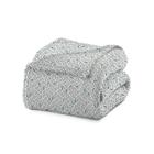 Cobertor Microfibra Estampado Casal 180x220 Cinza Folhas