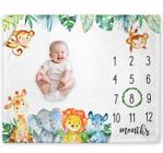 Cobertor Monthly Milestone Popfavors Safari Jungle Baby