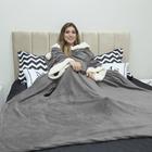 Cobertor para Tv Cinza Confortável de Mangas Casa Dona