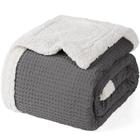 Cobertor PHF Waffle Sherpa Twin Size Luxury Warm Plush Flann