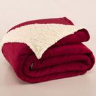 Cobertor Polaris Queen Sherpa Toque Lã de Carneiro e Manta Fleece 1 Peça - Vinho