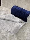 Cobertor Queen Size Dupla Face Tecido Sherpa Pele de Carneiro e Manta Felpuda