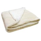 Cobertor Soft Bebê Dupla Face Microfibra E Sherpa Bege/Palha