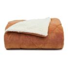 Cobertor Solteiro Dupla Face Pele de Carneiro (1,60m X 2,20m) - Caramelo