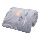 Cobertor Solteiro Infantil Flannel Estampado Kids - Jurassic Age Azul