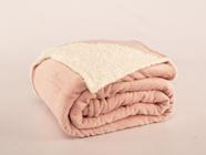 Cobertor Solteiro Mantinha Soft plush Com Sherpa Rose - REALEZZA CASA