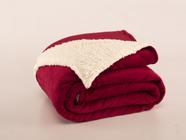 Cobertor Solteiro Mantinha Soft plush Com Sherpa Vinho