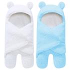 Cobertor Swaddle Blanket Spotted Play Sherpa Baby, pacote com 2 unidades em água-marinha