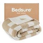 Cobertor Throw Bedsure, xadrez, bege, 125 x 150 cm, supermacio