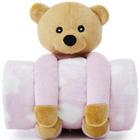 Cobertor ursinho de pelúcia rosa loani 3209