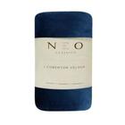 Cobertor Velour Neo Clássico Solteiro Camesa Azul Marinho