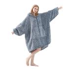 Cobertor vestível com capuz FarryFazzy Sherpa para adultos azul marinho