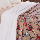 Cobertor Winter Queen Manta Soft Plush C/ Sherpa Macia 1 Peça - Floral Bege